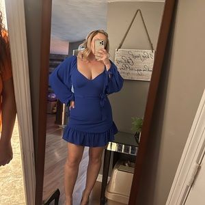 Blue long sleeve dress